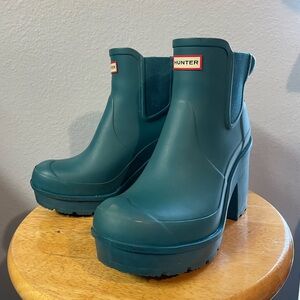 Hunter Original Chunky Block High Heel Chelsea Rain Boot